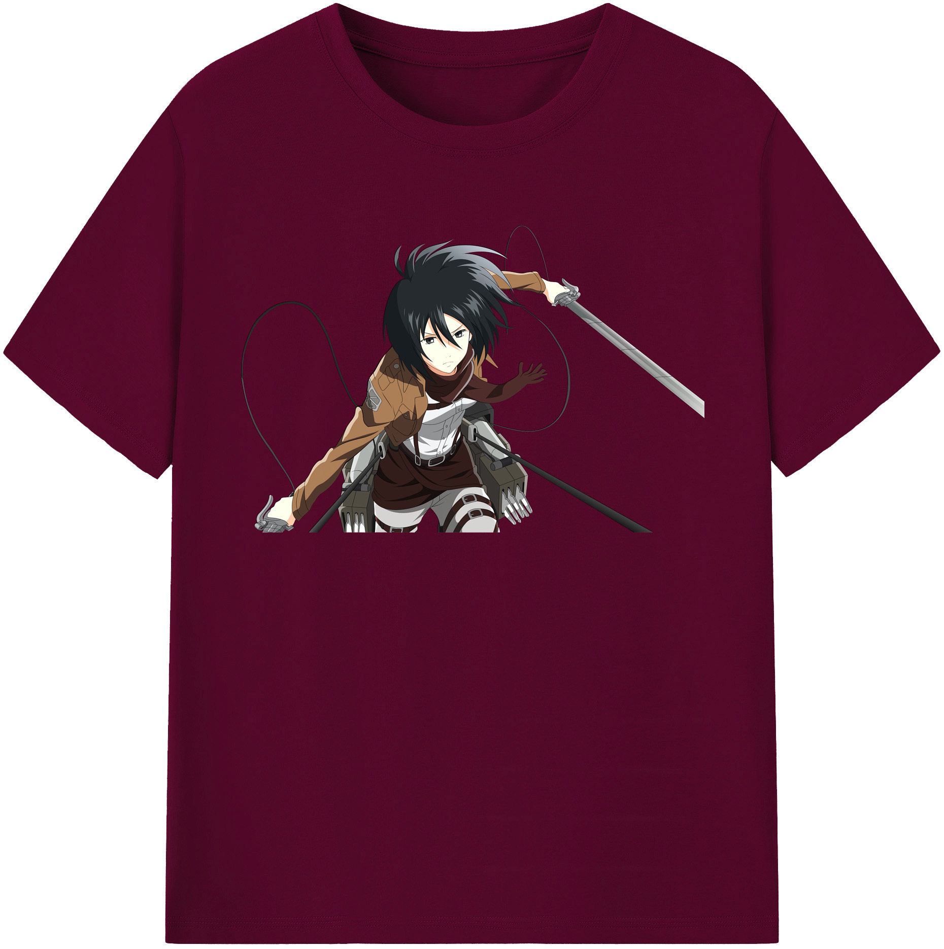 （画像用） 進撃の巨人 ミカサ·アッカーマン Attack on Titan Mikasa Ackerman レディースカジュアルプリントTシャツ（綿100％）
